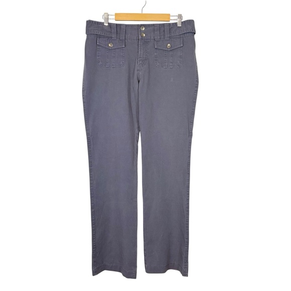 Sundance Pants - SUNDANCE Alberta Cotton Straight Leg Chino Trousers Size 10 Gray Boho Relaxed